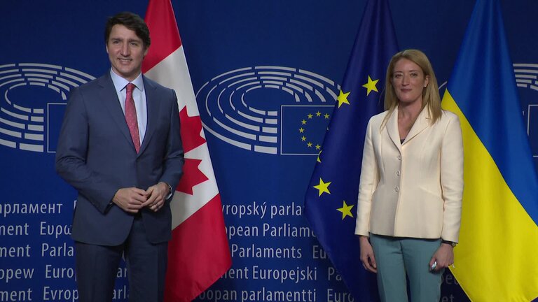 Roberta METSOLA, EP President meets with Justin TRUDEAU, Canadian Prime Minister