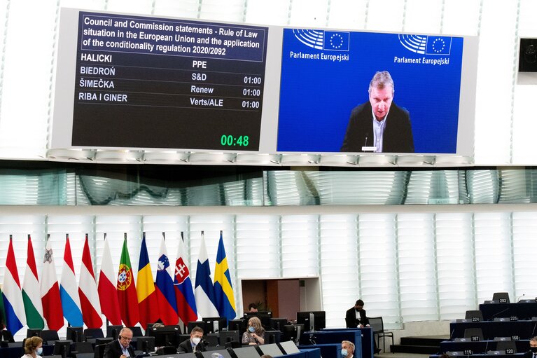 Fotografia 14: Plenary Session - Rule of Law situation in the European Union and the application of the conditionality regulation 2020/2092