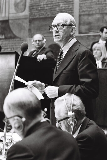 Zdjęcie 27: Knud Borge ANDERSEN, President of the Council of Ministers, during a session in Luxembourg in January 1978.